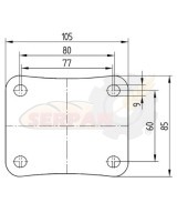 RUEDA POLIAMIDA PLATAFORMA GALVANIZADA  Ø100mm