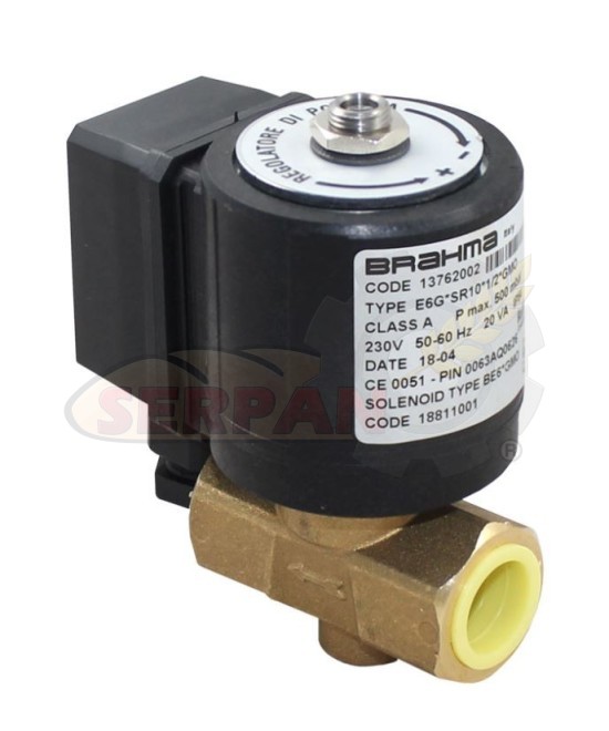 BRAHMA E6G*SR10 1/2" CODE 13762002 ELECTROVALVULA GAS HORNO DOBRA