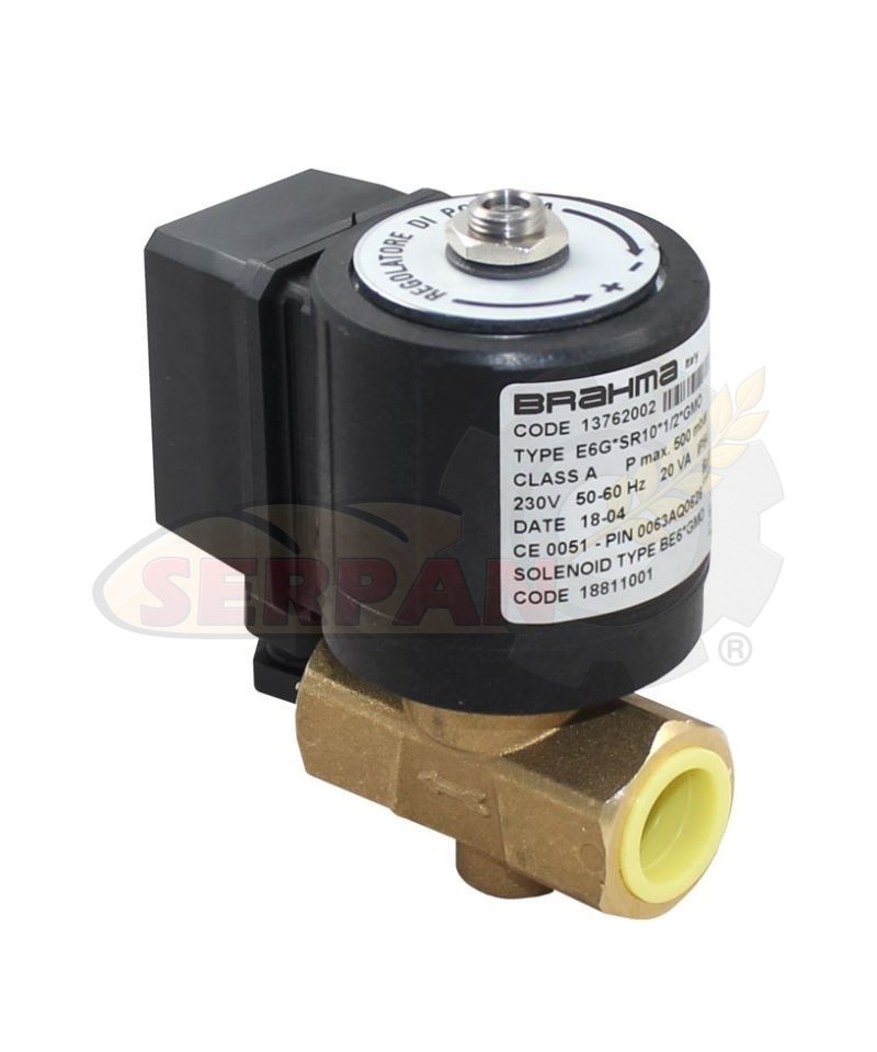 BRAHMA E6G*SR10 1/2" CODE 13762002 ELECTROVALVULA GAS HORNO DOBRA