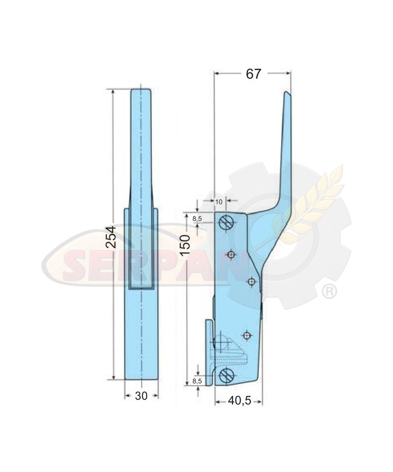 G790X G791X Manilla cierre puerta horno UNOX XG410 XF410 G-790 G-790X - G-791X  HORNO DOBRA TURBO 611 GAS TURBO 1011