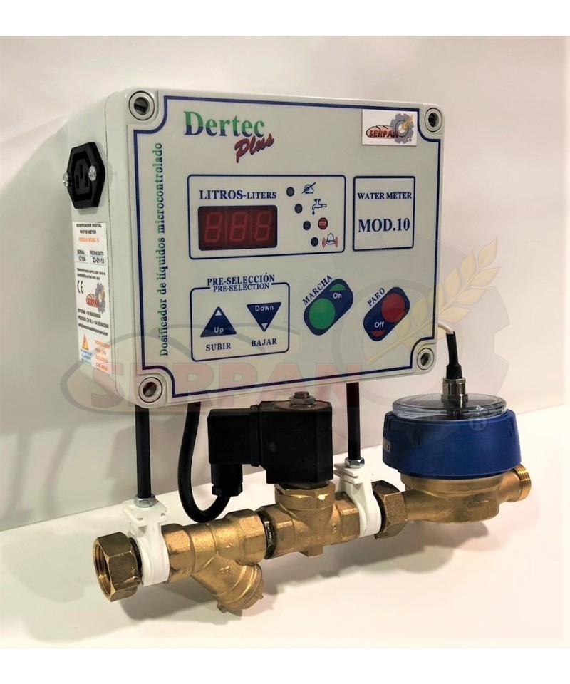 CUENTA LITROS AGUA DOSIFICADOR DE AGUA APEIPAM PARA PANADERIA PASTELERIA DERTEC PLUS 10