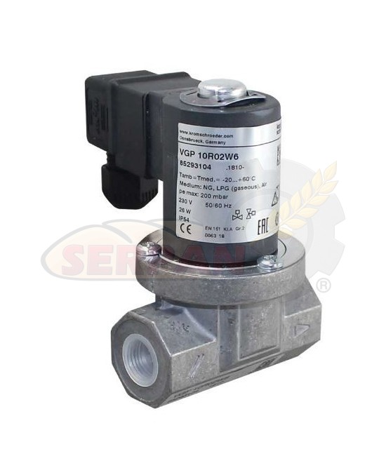 ELECTROVÁLVULA KROM SCHROEDER VGP 10R02W6 3/8" 200mbar 230VAC PARA HORNO DOBRA HONEYWELL VE410AA1003