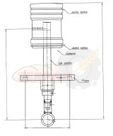 PISTON PARA PESADORA DIVISORA SUBAL COMPACT ANTIGUA CSMCOMPACT ANTIGUA Ø110mm EJE LARGO