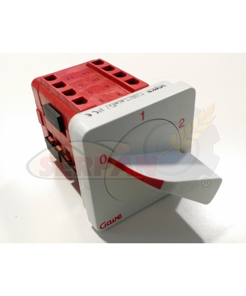 CONMUTADOR GAVE A-6803100 DAHLANDER 0-1-2 32A 64x64mm