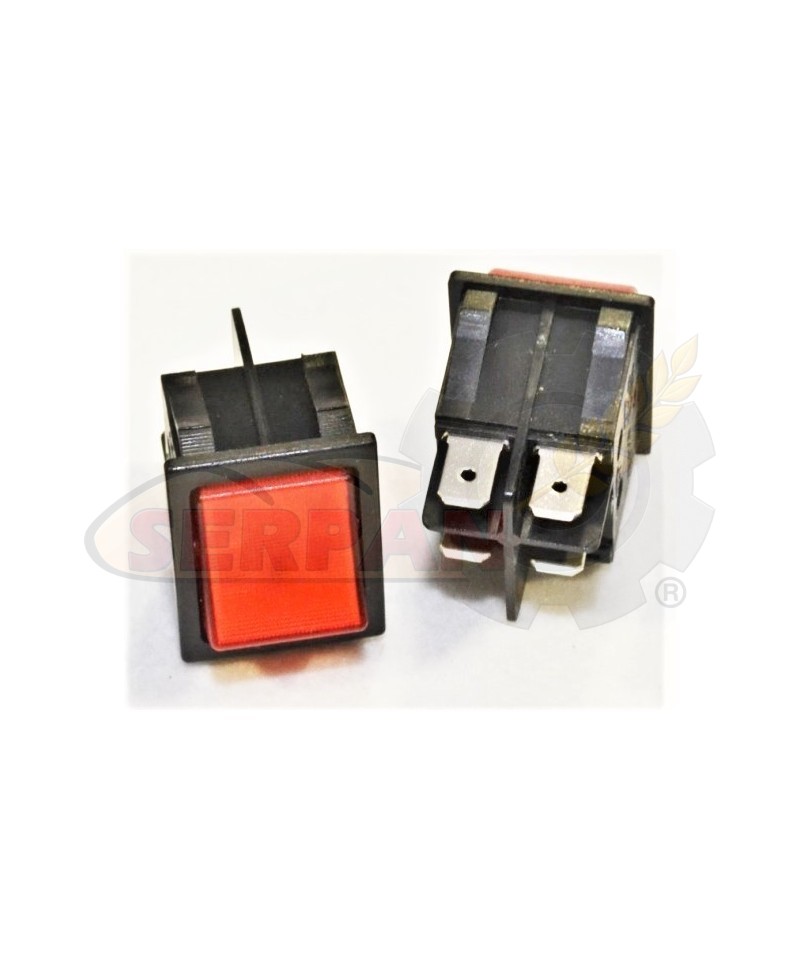 INTERRUPTOR BIPOLAR ROJO 230VA 16A 30x22mm