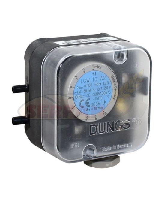 PRESOSTATO DUNGS LGW 10 A2 REGULACIÓN 1 A 10Mbar QUEMADOR FLAXMER QUEMADOR CREMAX