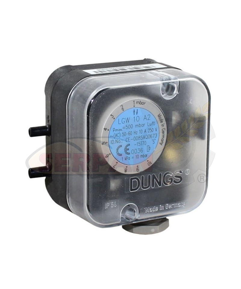 PRESOSTATO DUNGS LGW 10 A2 REGULACIÓN 1 A 10Mbar QUEMADOR FLAXMER QUEMADOR CREMAX