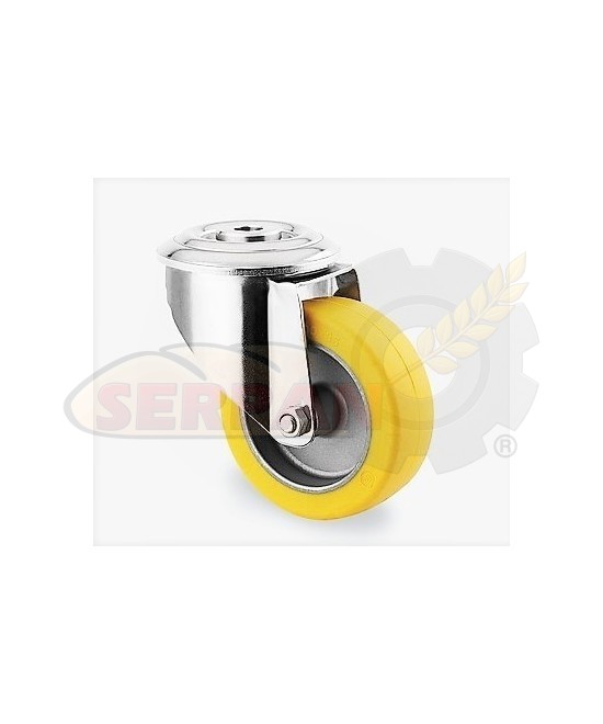 RUEDA PARA HORNO ANTICALÓRICA ANTIRUIDO AGUJERO PASANTE 100MMØ ACERO INOXIDABLE