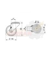 RUEDA PARA HORNO ANTICALÓRICA ANTIRUIDO AGUJERO PASANTE 100MMØ ACERO INOXIDABLE