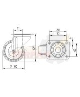 RUEDA PARA HORNO ANTICALÓRICA ANTIRUIDO PLATAFORMA 100 MMØ ACERO INOXIDABLE