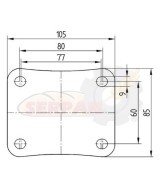 RUEDA PARA HORNO ANTICALÓRICA ANTIRUIDO PLATAFORMA 100 MMØ ACERO INOXIDABLE