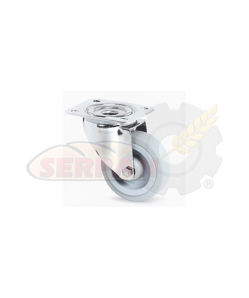Rueda Poliamida Engomada Plataforma 80 mmØ Acero Galvanizado