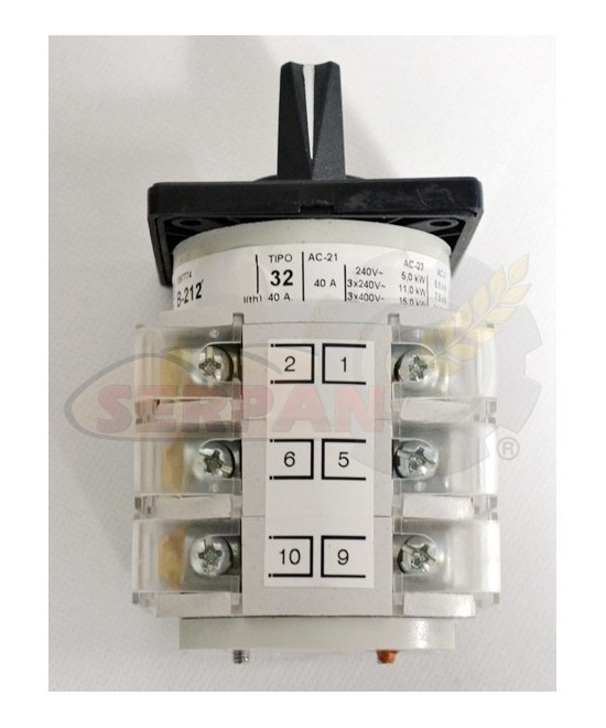 TELERGON T32 T000320042E1N1 BIHPLAT V32  B-212 1-0-2 32A T32 64x64mm AMASADORA PEDRO PRAT