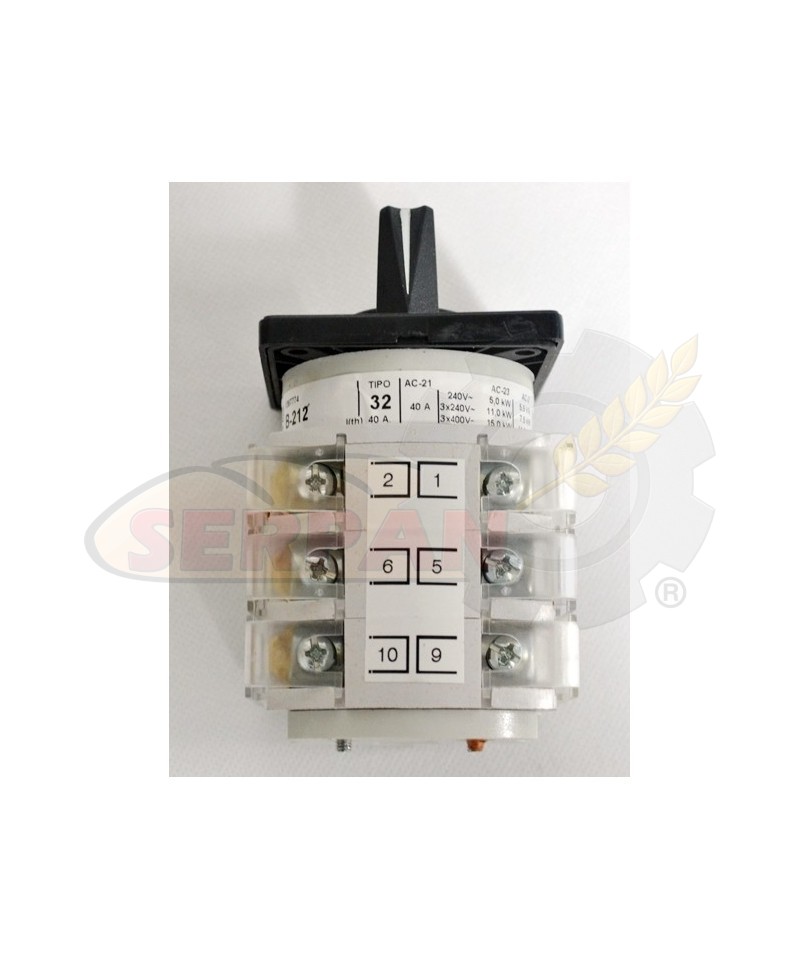 TELERGON T32 T000320042E1N1 BIHPLAT V32  B-212 1-0-2 32A T32 64x64mm AMASADORA PEDRO PRAT