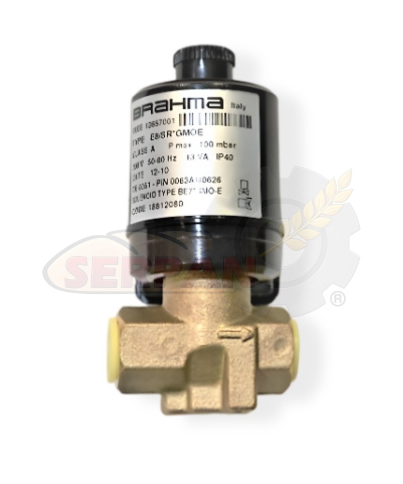 BRAHMA CODE 13657001 E8/SR 1/4" ELECTROVÁLVULA GAS HORNO DOBRA GAS 611