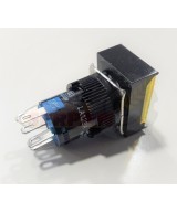 PULSADOR CON ENCLAVAMIENTO - 1NA + 1NC - AMARILLO 230V