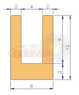 GOMA PUERTA SUJECCIÓN CRISTAL HORNO 8x12mm Revent , Begesa , Mondial Forni , Salva , GPG , AGB , Termopan , Europa