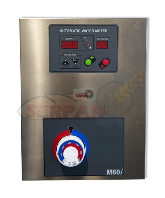 CUENTA LITROS AGUA DOSIFICADOR DE AGUA APEIPAM PARA PANADERIA PASTELERIA DERTEC PLUS 60 ACERO INOXIDABLE