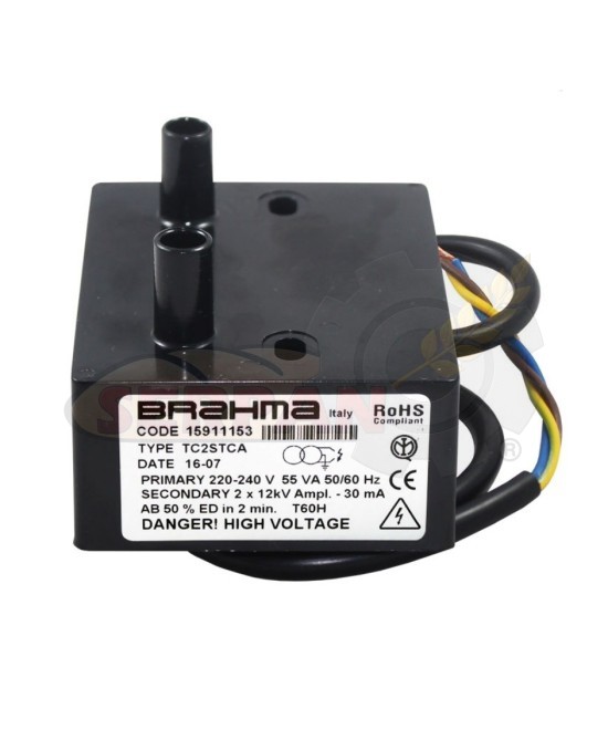 BRAHMA TC2STCA 15911153 TRANSFORMADOR ENCENDIDO BRAHMA TC2STCA QUEMADOR FLAXMER LE 8 BRAHMA TC2SVCAF 15910550