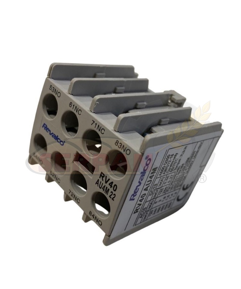BLOQUE AUXILIAR 4 CONTACTOS 2NA / 2NC PARA CONTACTOR REVALCO