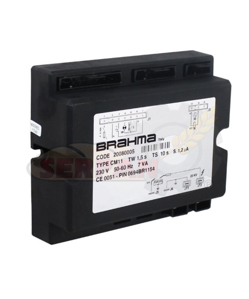 CENTRALITA BRAHMA CODE 20080005 HORNO SALVA KWIK CO GAS EUROFLAT CM 11 TW1,5 TS10 GASHOR MINICOMPACT PACTROL MICROGAS  TYPE P25 