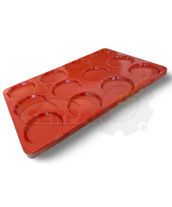 BANDEJA HAMBURGUESAS 60x40cm SILICONADA 15 Und Ø105mm VALIDA PARA TODO TIPO DE HORNOS UNOX, DOBRA, RMG, FM, EKA...