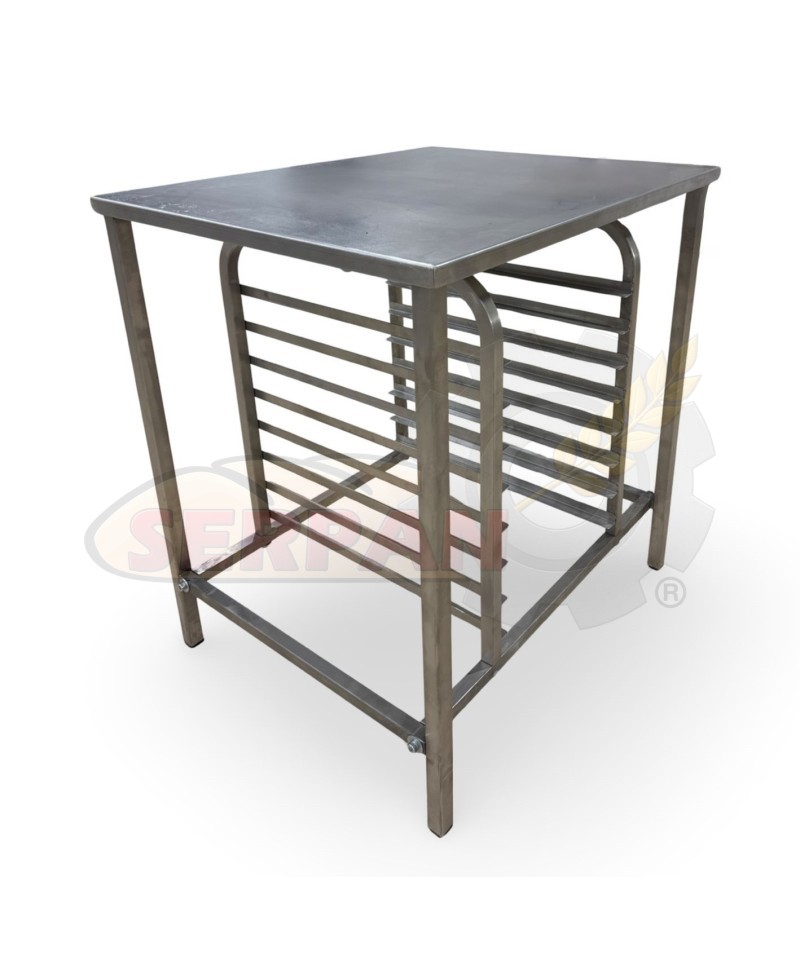 MESA HORNO PARA HORNO UNOX ROMAG RATIONAL FM TECNODOM DOBRA EKA SALVA INOXIDABLE 5 GUIAS PARA BANDEJA 600x400 ALTURA 500mm