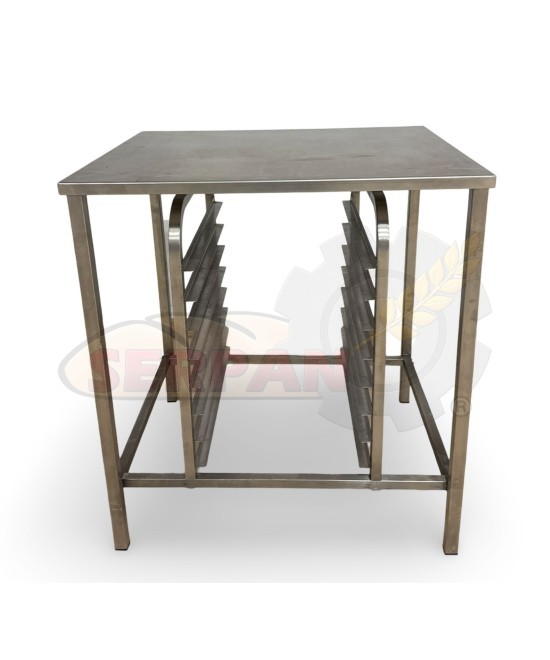 MESA HORNO PARA HORNO UNOX ROMAG RATIONAL FM TECNODOM DOBRA EKA SALVA INOXIDABLE 5 GUIAS PARA BANDEJA 600x400 ALTURA 500mm