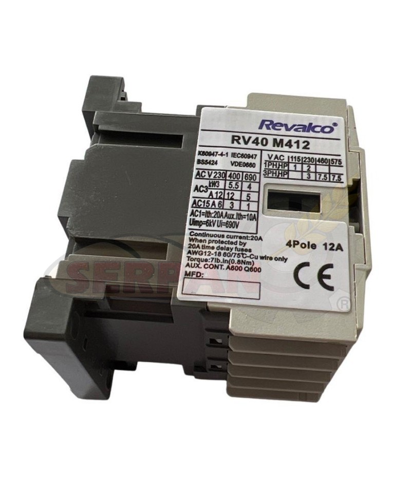 MINICONTACTOR REVALCO RV40 M41222230 LOVATO BG09T4A MERLIN GERIN MCRA022AT6  ABB MCRA022AT6 2 N/O + 2 N/C 230VAC 12A