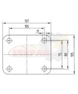 Rueda Poliamida Engomada Plataforma 125mmØ Acero Galvanizado