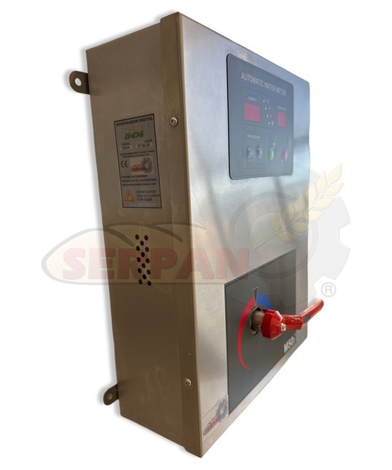 CUENTA LITROS MODELO 50 INOX MEZCLADOR AGUA MANUAL DOSIFICADOR DE AGUA PARA PANADERIA Y PASTELERIA