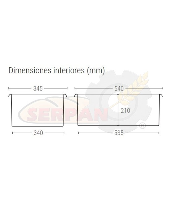 CUBETA MANUTENCION 35L CUBETA FERMENTACION MASA PANADERIA Y PASTELERIA 595x395x215mm