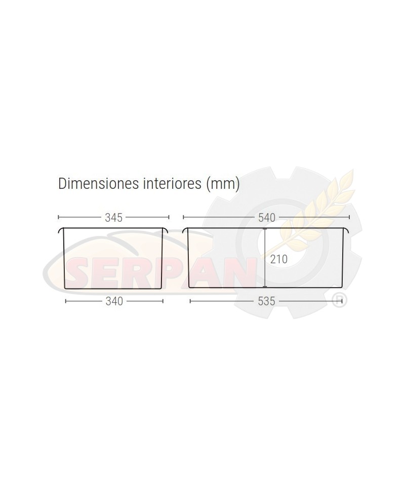 CUBETA MANUTENCION 35L CUBETA FERMENTACION MASA PANADERIA Y PASTELERIA 595x395x215mm