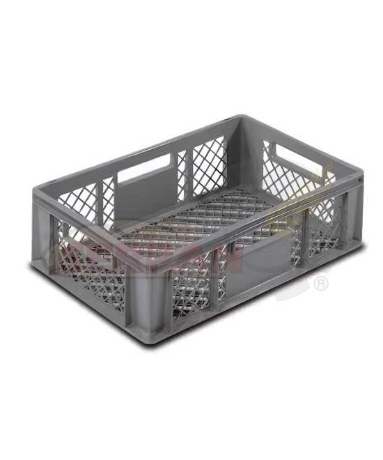 CUBETA RANURADA 33L TRANSPORTE ALMACENAJE ALIMENTOS PAN DULCES FRUTA VERDURAS PANADERIA Y PASTELERIA 600x400x170mm