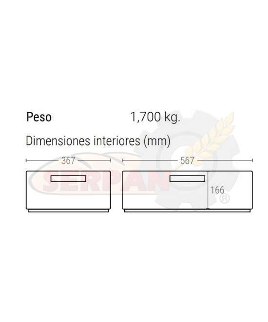 CUBETA RANURADA 33L TRANSPORTE ALMACENAJE ALIMENTOS PAN DULCES FRUTA VERDURAS PANADERIA Y PASTELERIA 600x400x170mm
