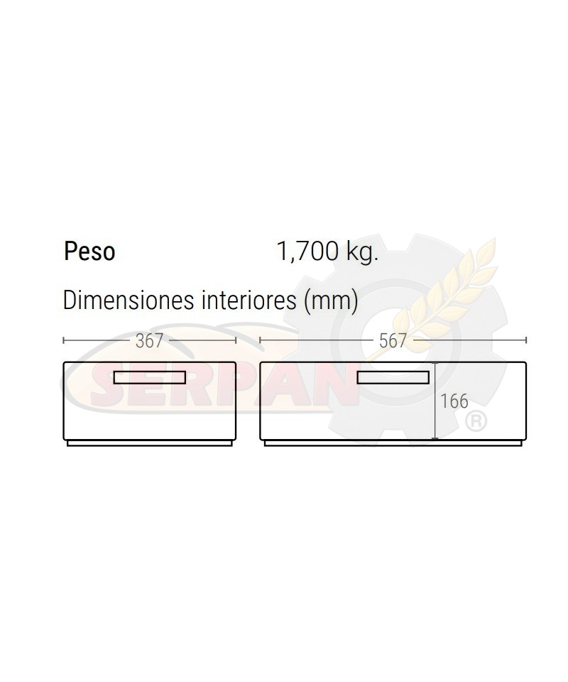 CUBETA RANURADA 33L TRANSPORTE ALMACENAJE ALIMENTOS PAN DULCES FRUTA VERDURAS PANADERIA Y PASTELERIA 600x400x170mm