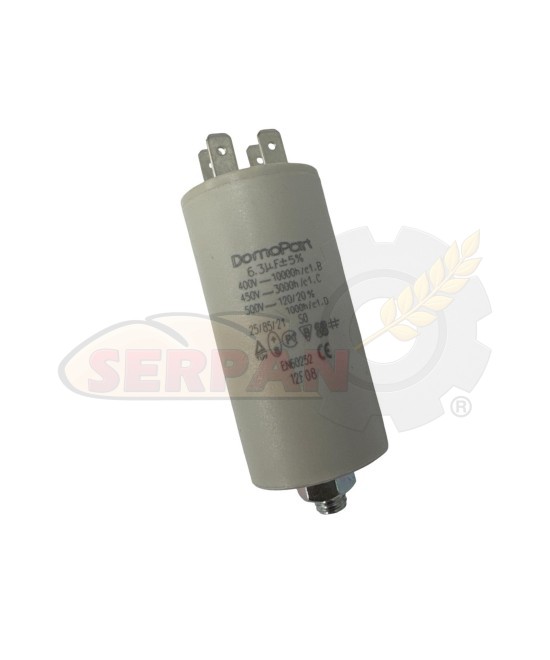 CONDENSADOR DOMOPART 6,3uF 450VAC CON TORNILLO M8
