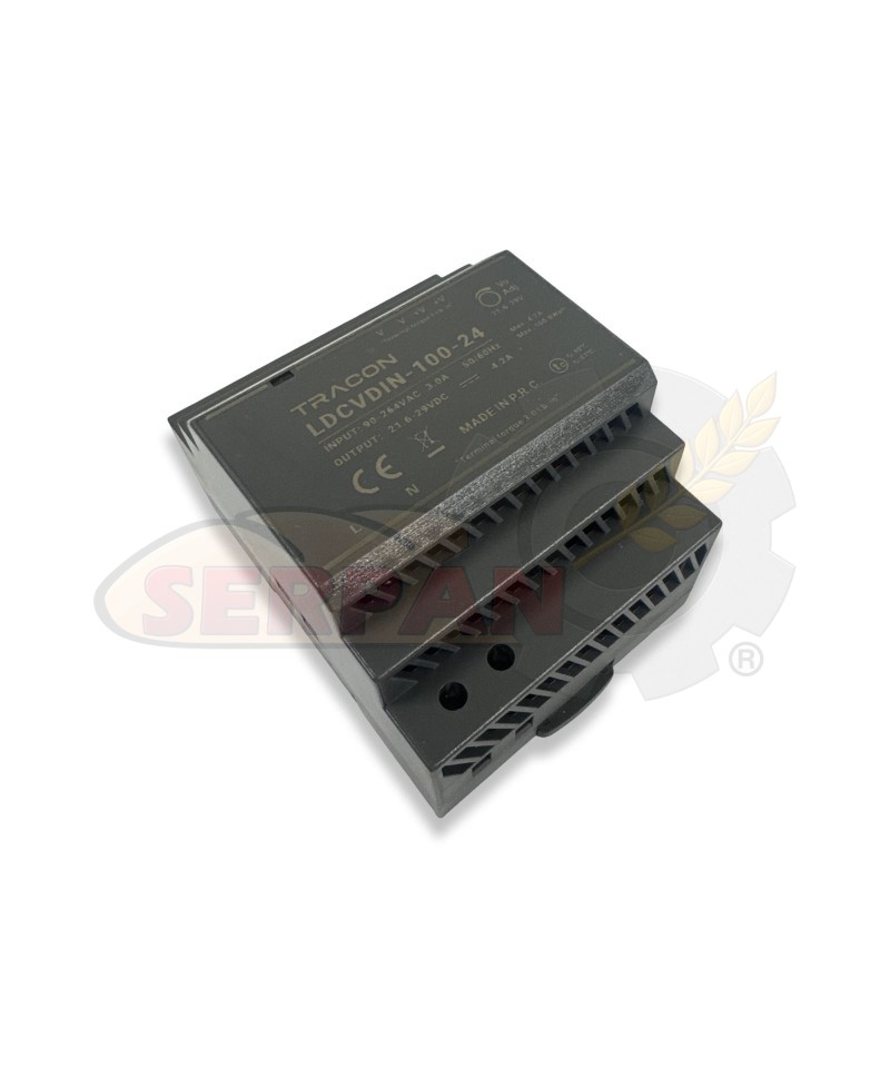 TRANFORMADOR 230Vac A 24Vdc 92W 3,83A CARRIL DIN TRACON LDCVDIN-100-24 TRANSFORMADOR TENSION HORNO PANADERIA HORNO EKA