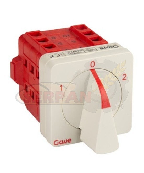 GAVE 5622000 CONMUTADOR 3 POLOS 1-0-2 25A 48x48mm