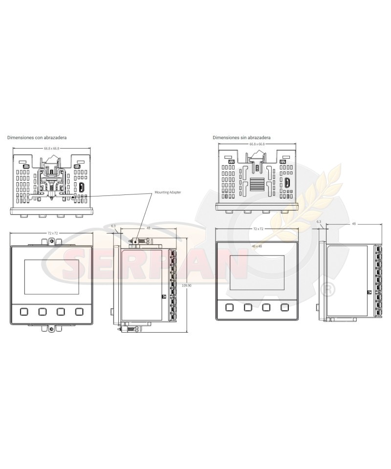 CONTROLADOR TEMPERATURA DIGITAL BRAINDCHILD C72 ASCON TLK72 LCR TERMOSTATO HORNO PANADERIA PASTELERIA HORNO REVENT BEGESA BALART