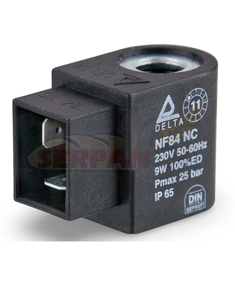 BOBINA ELECTROVALVULA DELTA 230Vac NF 84 NC 9W 100%