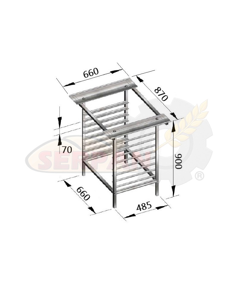 SOPORTE MESA PARA HORNO UNOX ROMAG RMG FM EKA TECNODOM CONBEQ DOBRA SALVA BESTFOR SMEG FIMOR ACERO INOXIDABLE H900 430x340 / 480