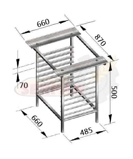 SOPORTE MESA PARA HORNO UNOX ROMAG RMG FM EKA TECNODOM CONBEQ DOBRA SALVA BESTFOR SMEG FIMOR ACERO INOXIDABLE H900 430x340 / 480