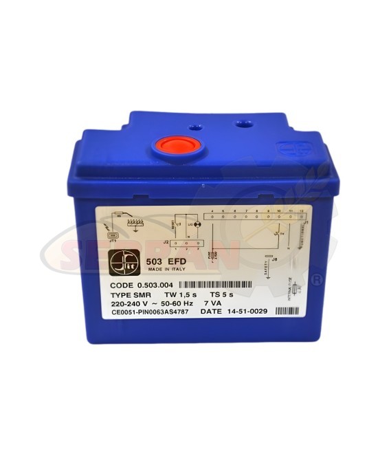 Centralita Sit 503 EFD UNOX XFG 410 CUPPONE G433S CODE: 0.503.004  TYPE SMR  TW 1,5 TS 5 s  230V 7 VA SIT 501 EFD CE# 63AQ0933