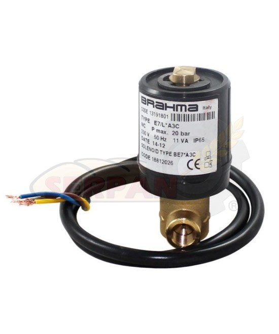 ELECTROVALVULA BRAHMA 13191801 TIPO E7/L A3C NC QUEMADOR FLAXMER LE8 LE15