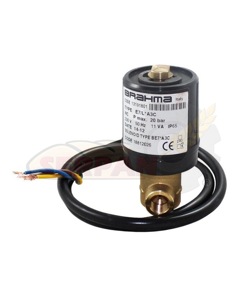 ELECTROVALVULA BRAHMA 13191801 TIPO E7/L A3C NC QUEMADOR FLAXMER LE8 LE15