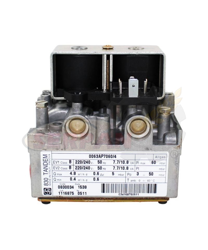 VALVULA DE GAS SIT 830 TANDEM 0063AP7060/4 CODE 0830034 0830040 HORNOS UNOX XG410 QUEMADORES FLAXMER CUPPONE G4/33S GIORIK GF6PE