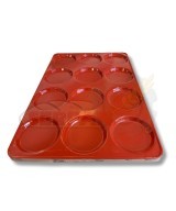 BANDEJA HAMBURGUESAS 60x40cm SILICONADA 12 Und Ø120mm VALIDA PARA TODO TIPO DE HORNOS UNOX, DOBRA, RMG, FM, EKA...