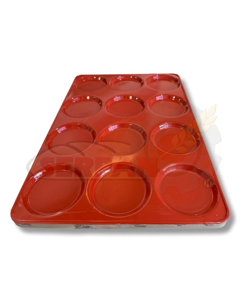 BANDEJA HAMBURGUESAS 60x40cm SILICONADA 12 Und Ø120mm VALIDA PARA TODO TIPO DE HORNOS UNOX, DOBRA, RMG, FM, EKA...