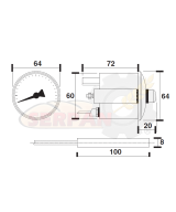 TERMOSTATO FREIDORA CHURROS TERMOSTATO HORNO MICROSTATO 0º A 250ºC ESFERA Ø60MM IM05008 Gefertigt Ident-Nr: 84947